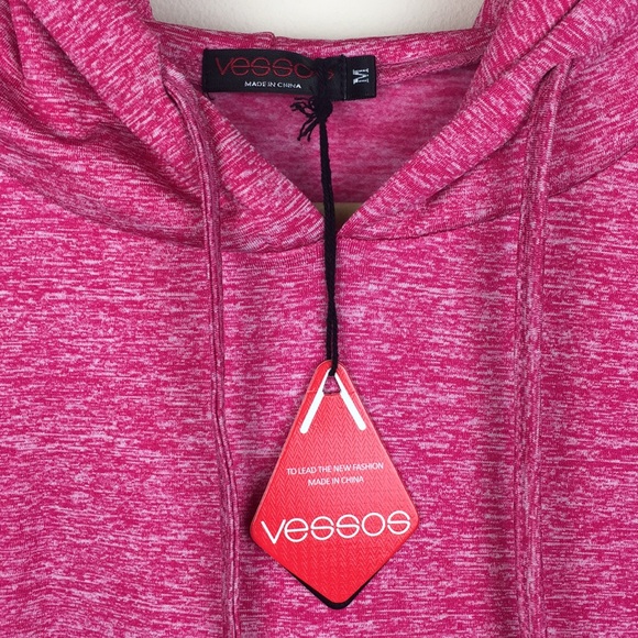 Vessos - Long Sleeve Heathered Hoodie Tunic - Picture 3 of 6